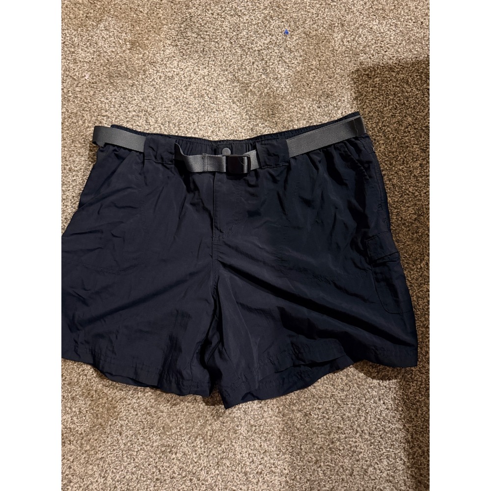 Columbia Sportswear Mens Black Nylon Cargo Hiking Shorts w/ Belt AL4572 Size L